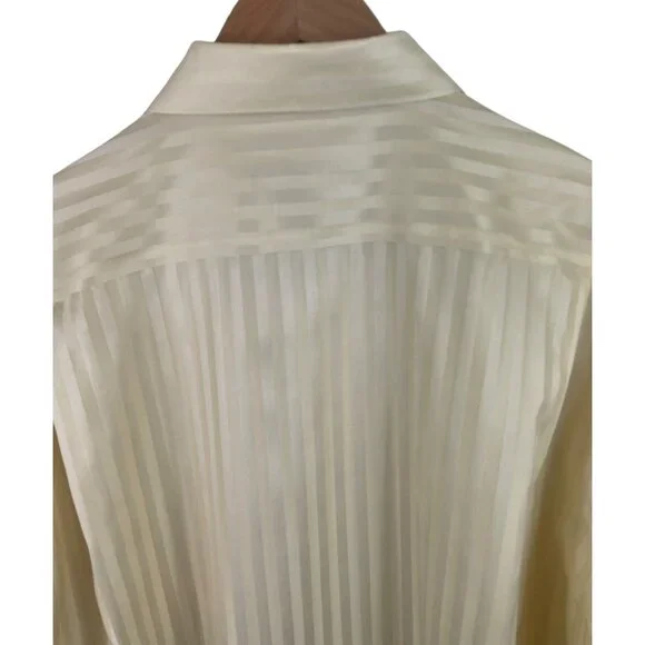 Pronto Uomo Couture Yellow Two Tone Button Up Dress Shirt Mens 17 1/2- 32/33 - Picture 6 of 8